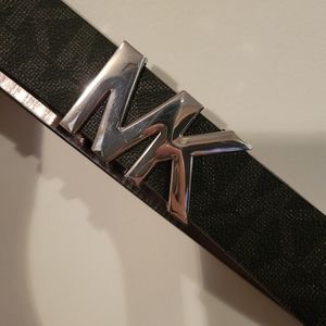 Black Silver hardware MK Belt
